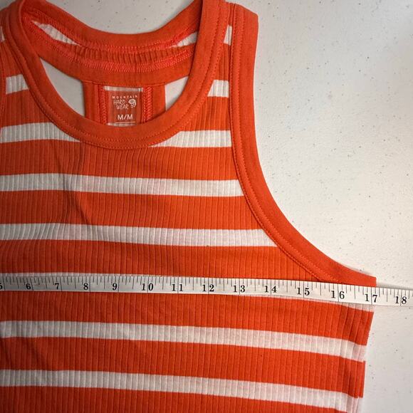 Mountain HardWear Orange and White Striped Racerback Tank Top Women’s Medium - Picture 5 of 7